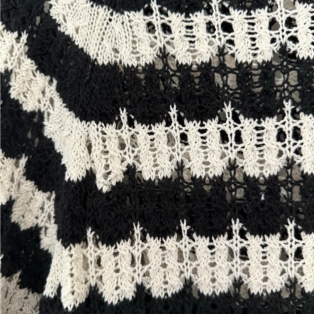 Zara Striped Black and White Knit Dress - Picture 6 of 7